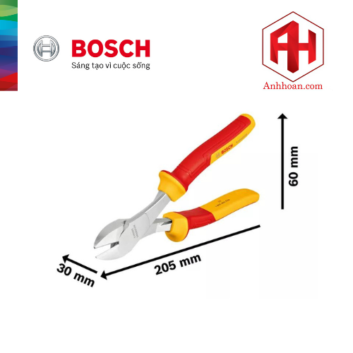 Bosch Kềm cắt chéo cách điện 1000V VDE 200 mm 1600A02NE2