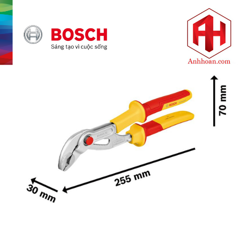 Bosch Kềm mỏ quạ cách điện VDE 1000V 250 mm 1600A02NE5