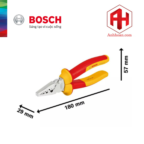 Bosch Kềm  bấm cách điện 1000V VDE 180 mm 1600A02NE6