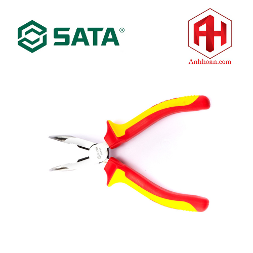 Kìm cắt mũi dài cong cách điện từ 6 inch SATA 70181