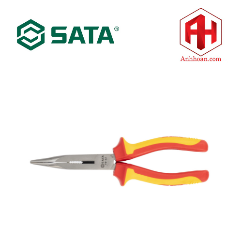 Kìm cắt mũi dài cong cách điện từ 8 inch SATA 70182