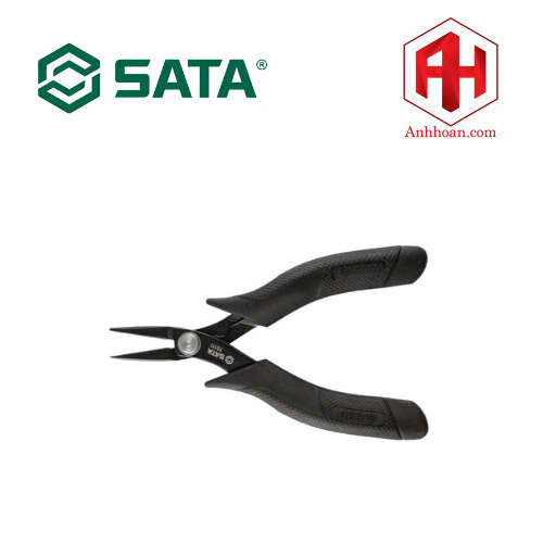 Kìm mũi nhọn gắp linh kiện điện tử 5" chống tĩnh điện SATA 75111