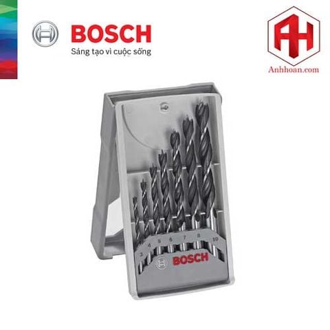 Bộ 7 cây mũi khoan gỗ Bosch 2607017034 (3-10mm) Đại lý Bosch chính hãng Anh Hoàn