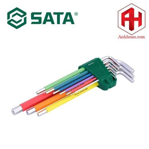 Bộ lục giác loại dài 9 chi tiết  SATA 09103CH