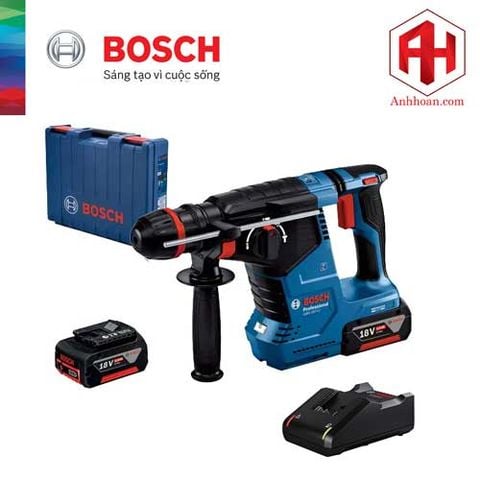 Máy khoan bê tông dùng pin 18V Bosch GBH 187-LI (One Chuck) SET 4Ah