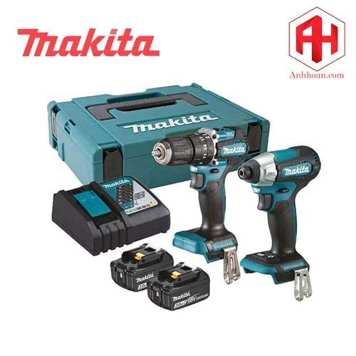 Combo 18V Makita khoan vặn vít DTD155 và DHP487 (2 máy, 2 pin, 1 sạc)