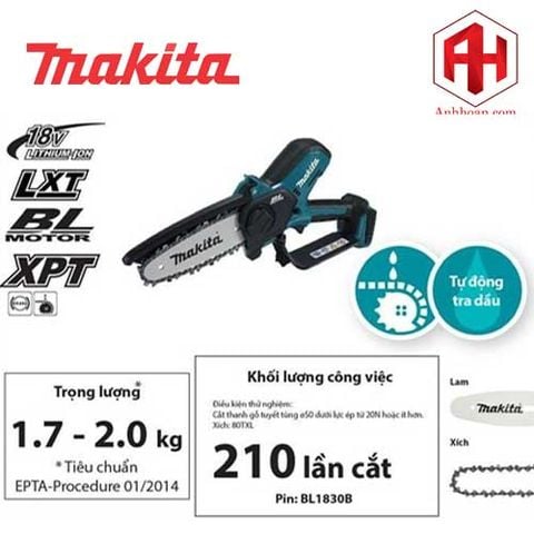 Máy cưa xích dùng pin Makita 18V DUC150Z01 (150mm)