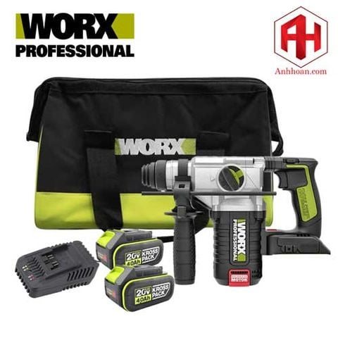 Máy khoan bê tông pin 20V WORX WU388 (SET 2x4Ah)