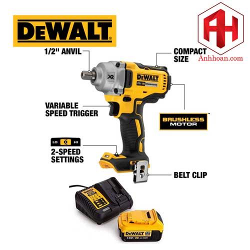 Máy vặn bulong dùng pin DeWALT 18V DCF894M1 (SET 1x4Ah)