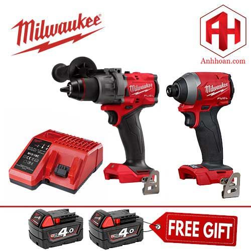 Milwaukee Combo 2 máy khoan và vặn vít M18 FPD2/ FID2 18V