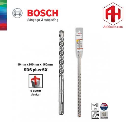 Mũi khoan bê tông Bosch SDS Plus5X (10/100/160mm) 2608833798