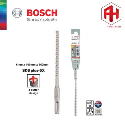Mũi khoan bê tông Bosch SDS Plus5X  (6/100/160mm) 2608833778