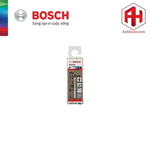 Bộ mũi khoan Inox Bosch HSS-Co 1.5mm (10 mũi)