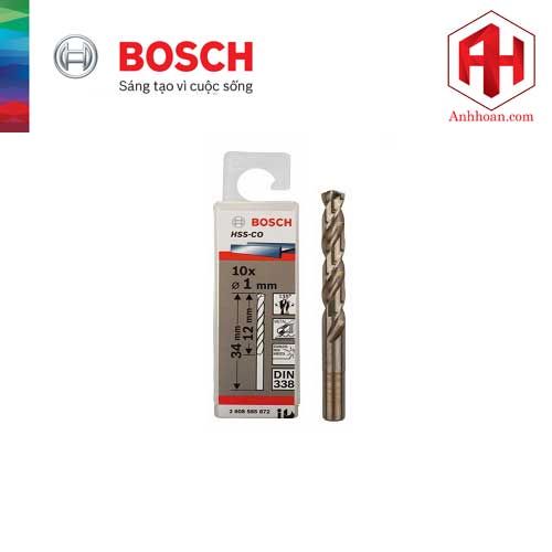 Bộ mũi khoan Inox Bosch HSS-Co 1mm (10 mũi)