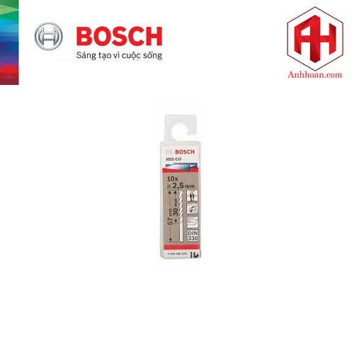 Bộ mũi khoan Inox Bosch HSS-Co 2.5mm (10 mũi) 2608585875