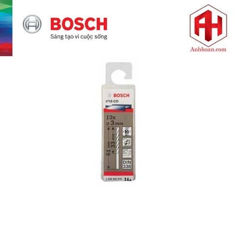Bộ mũi khoan Inox Bosch HSS-Co 3mm (10 mũi)