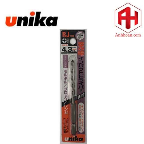 Mũi khoan tường gạch chuôi lục giác Unika RJ4.3mm