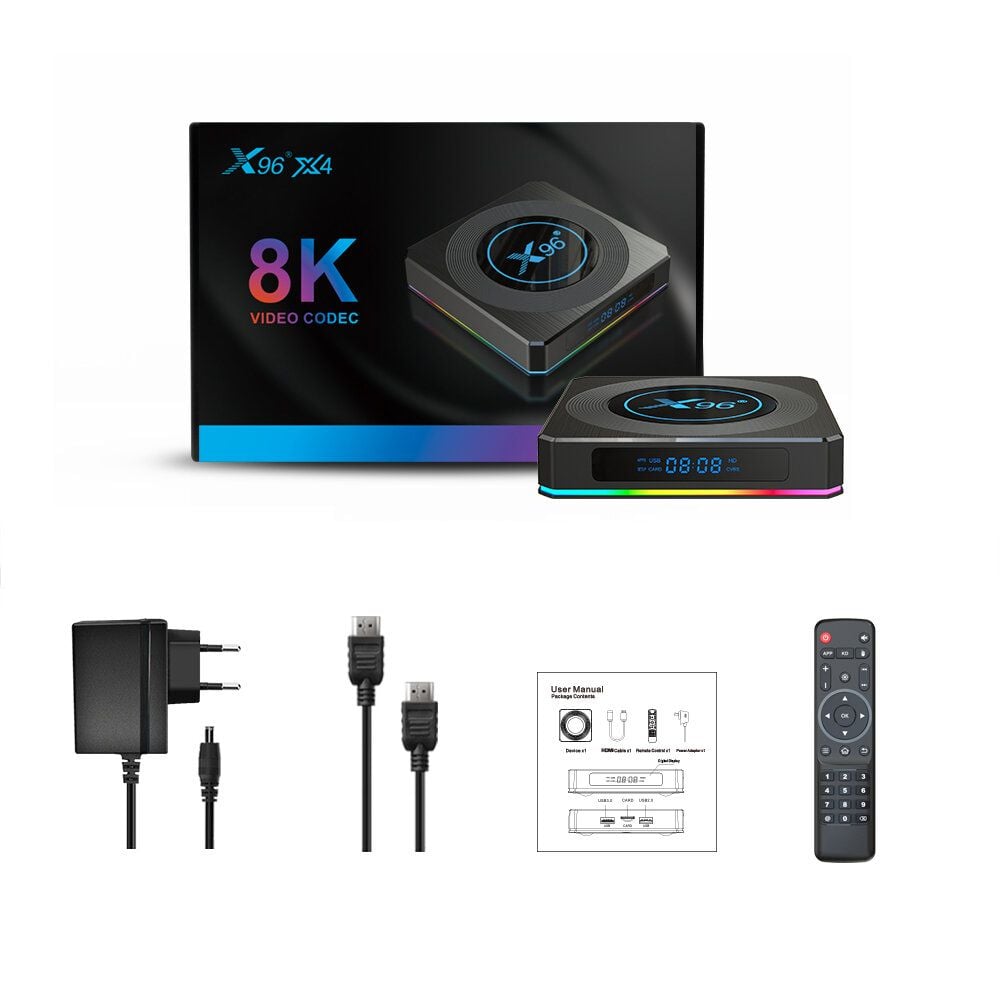 TV Box X96 X4 Ram 4GB + 32GB  AndroidTV 11 Wifi Kép CPU S905X4