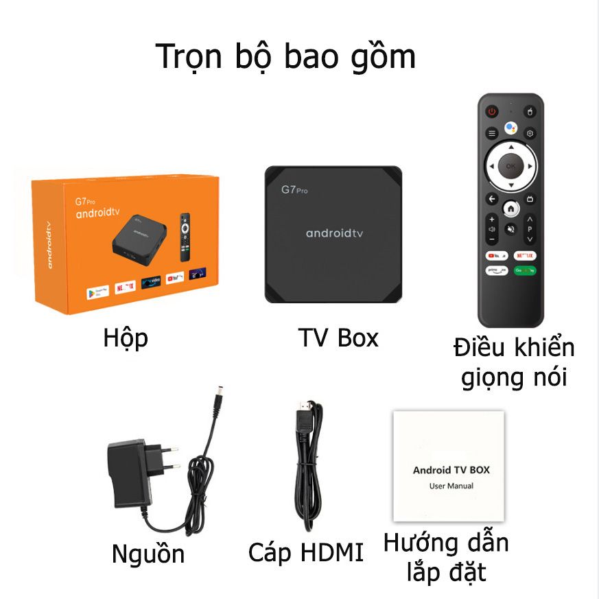 TV Box G7 Pro Android TV 11 RAM 4G + 32G Điều Khiển Bằng Giọng Nói