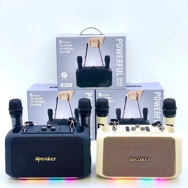 Loa Bluetooth Kèm 2 Mic Không Dây Ngoài Trời M119