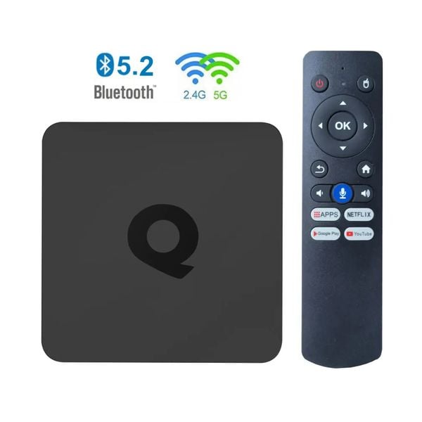 TV Box Q1 Android TV 10 WiFi Bluetooth Điều Khiển Bằng Giọng Nói