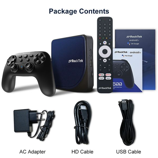 RockTek RTX5000 Game Box Android TV12 - Đỉnh Cao Giải Trí và Gaming