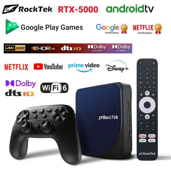 RockTek RTX5000 Game Box Android TV12 - Đỉnh Cao Giải Trí và Gaming