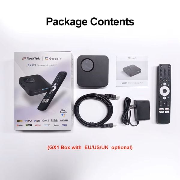 TV Box RockTek GX1 UHD Google TV 12 New 2025