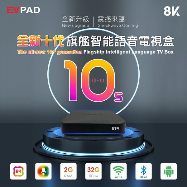EVPAD 10S – Android TV Box Xem Truyền Hình Quốc Tế Mượt Mà, Không Giới Hạn