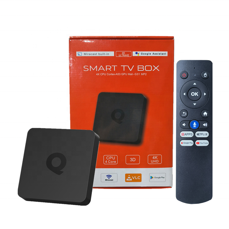 TV Box Q1 Android TV 10 WiFi Bluetooth Điều Khiển Bằng Giọng Nói