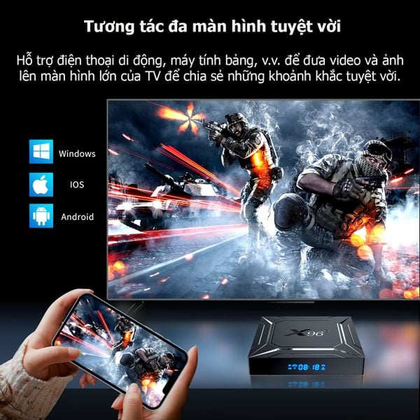 TV Box X96 M200 AI - Android 14, LAN 1000M, AI-SR Nâng Cấp Hình Ảnh New 2025