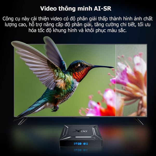 TV Box X96 M200 AI - Android 14, LAN 1000M, AI-SR Nâng Cấp Hình Ảnh New 2025