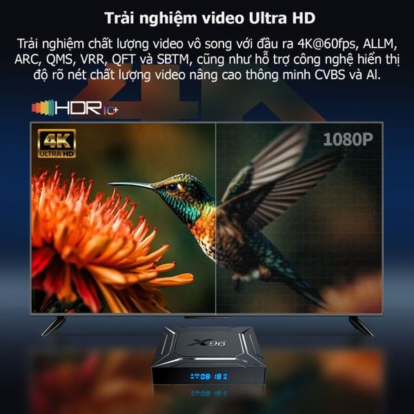 TV Box X96 M200 AI - Android 14, LAN 1000M, AI-SR Nâng Cấp Hình Ảnh New 2025