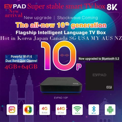 Hộp Truyền Hình Châu Á Miễn Phí EVPAD 10P Thế Hệ Mới