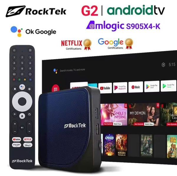 RockTek G2 4K Android TV 14 Stream Box