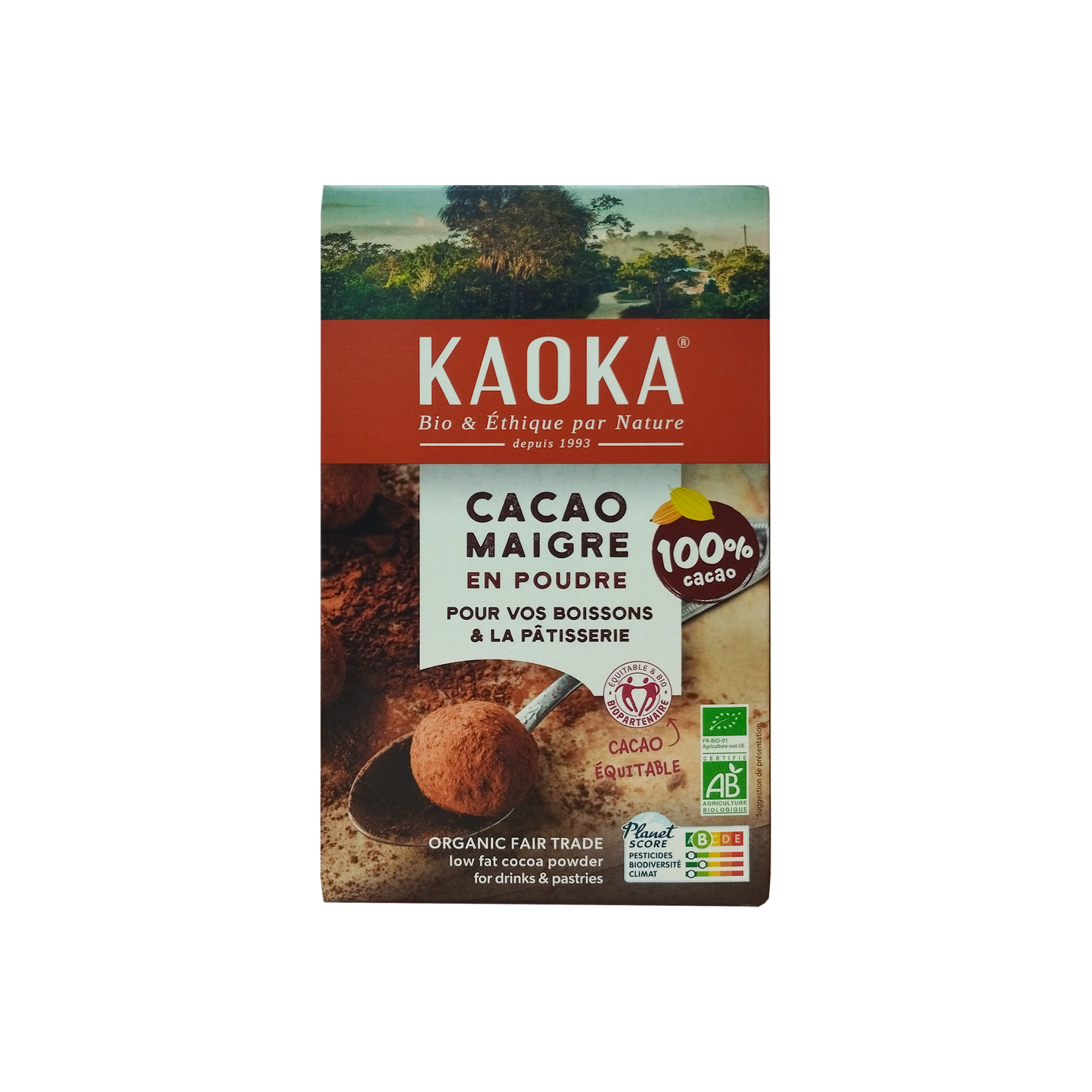 Bột Ca cao nguyên chất hữu cơ tách béo Kaoka 250g