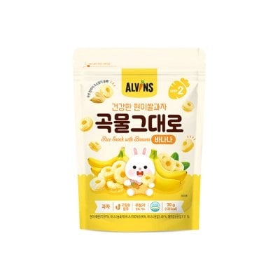 Thực phẩm bổ sung bánh gạo lứt cho bé vị chuối Alvins 30g