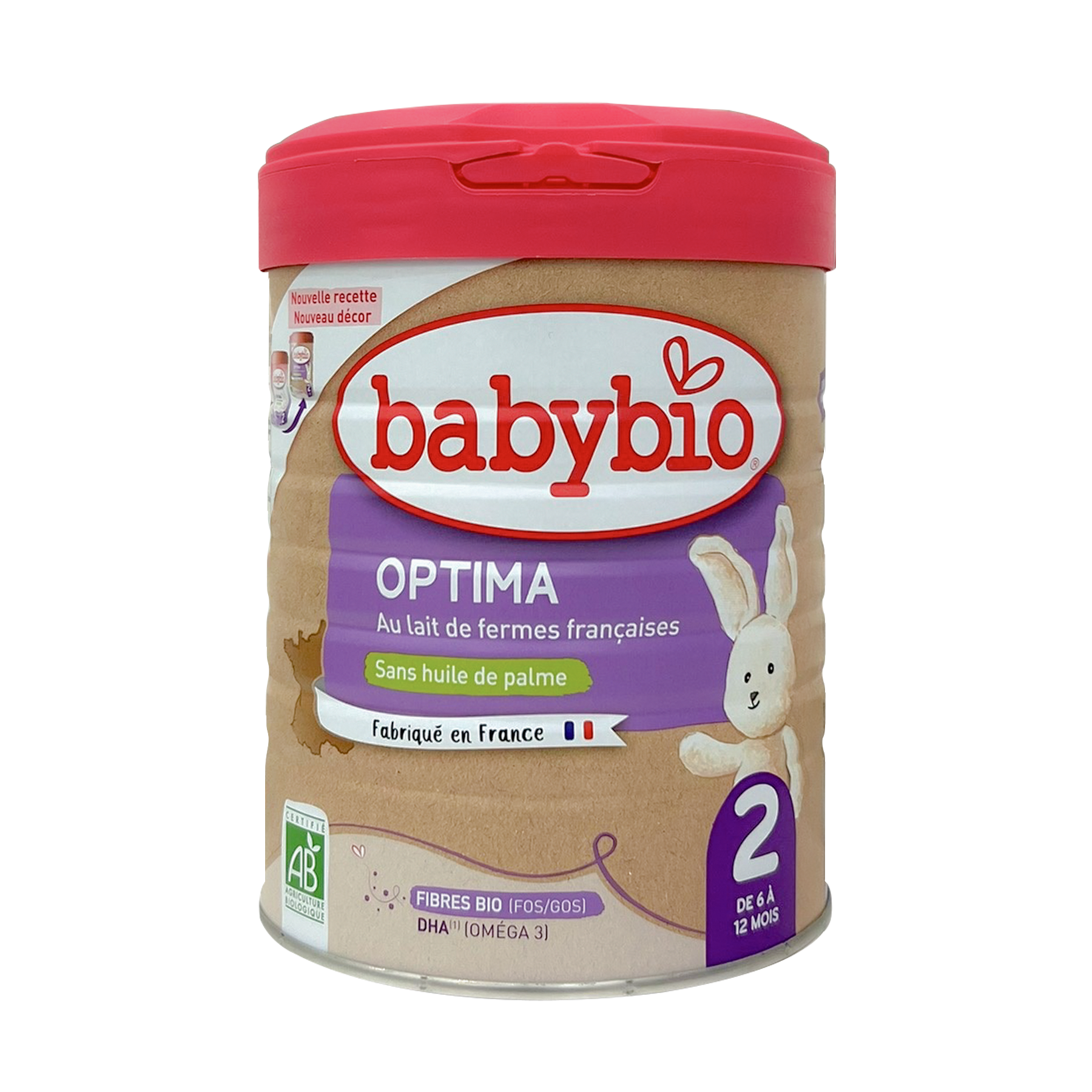 Sữa bò hữu cơ Babybio số 2 dòng Optima bổ sung lợi khuẩn 800g (6 - 12 tháng)