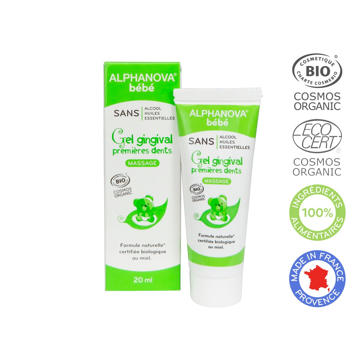 Gel vệ sinh răng nướu hữu cơ cho bé Alphanova Bebe 20ml