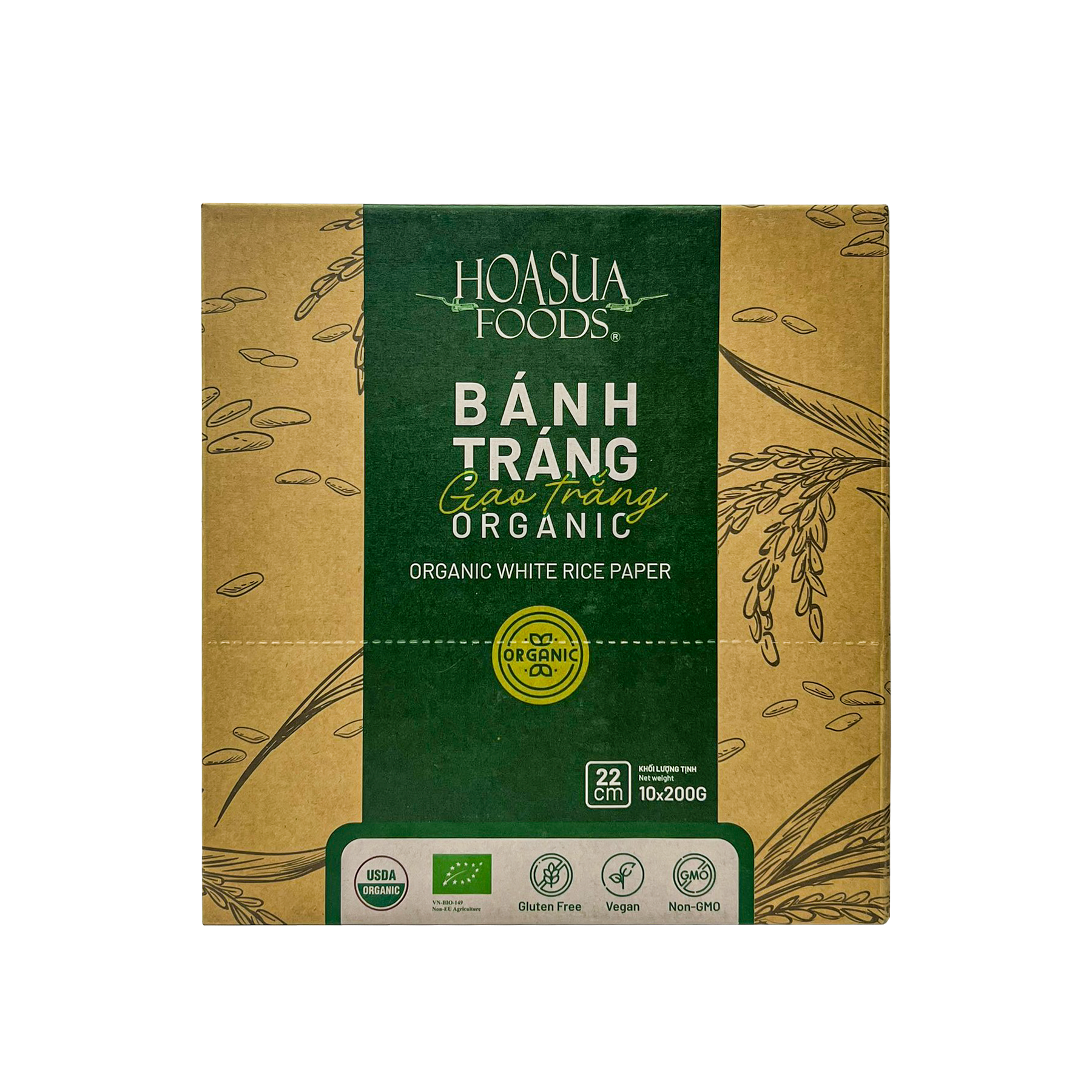 Bánh tráng gạo trắng hữu cơ Hoa Sữa (200g x 10)