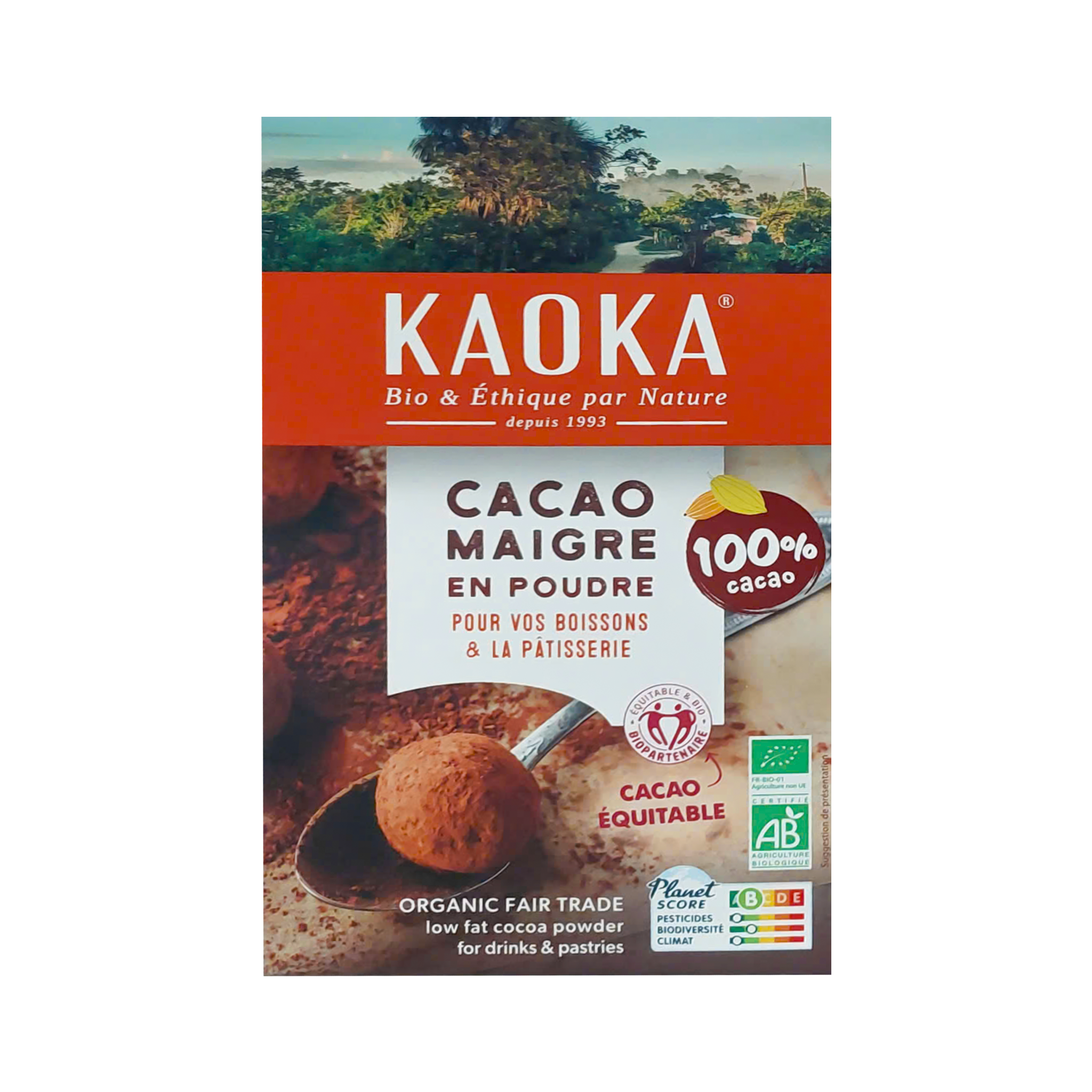 Bột Ca cao nguyên chất hữu cơ tách béo Kaoka 250g