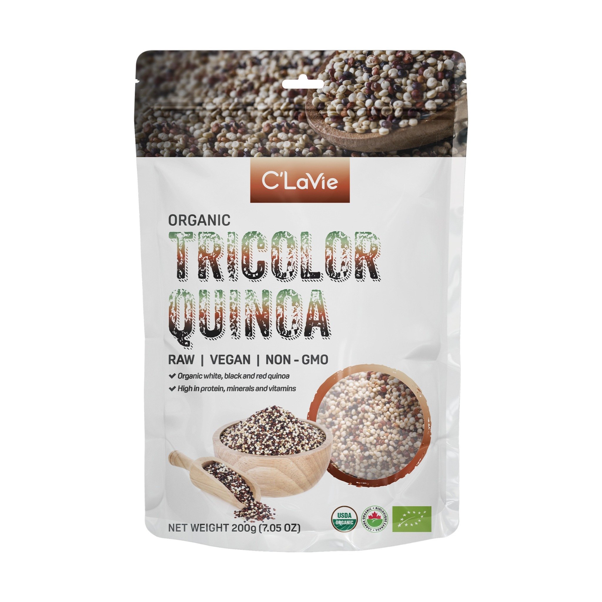 Hạt diêm mạch quinoa 3 màu hữu cơ C’LaVie 200g