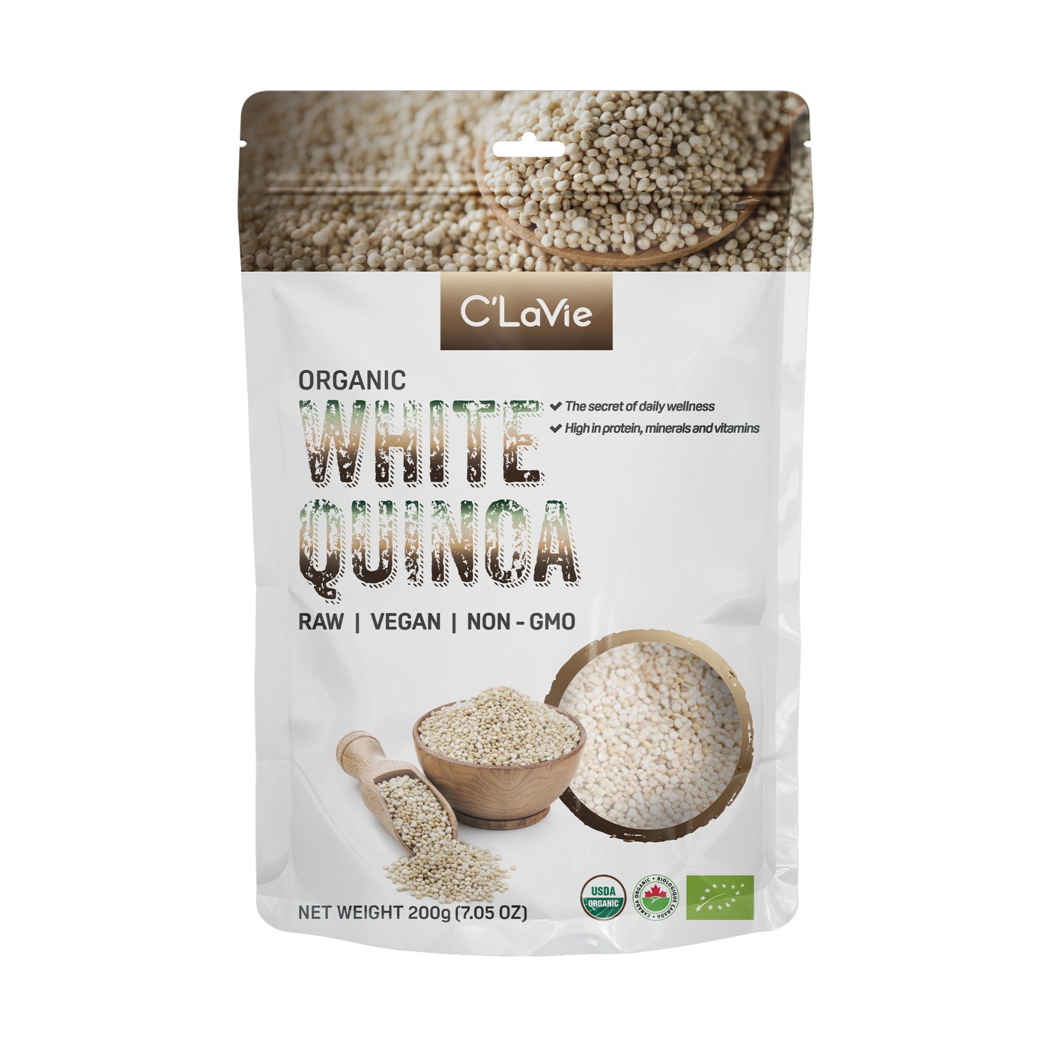 Hạt diêm mạch quinoa trắng hữu cơ C’LaVie 200g