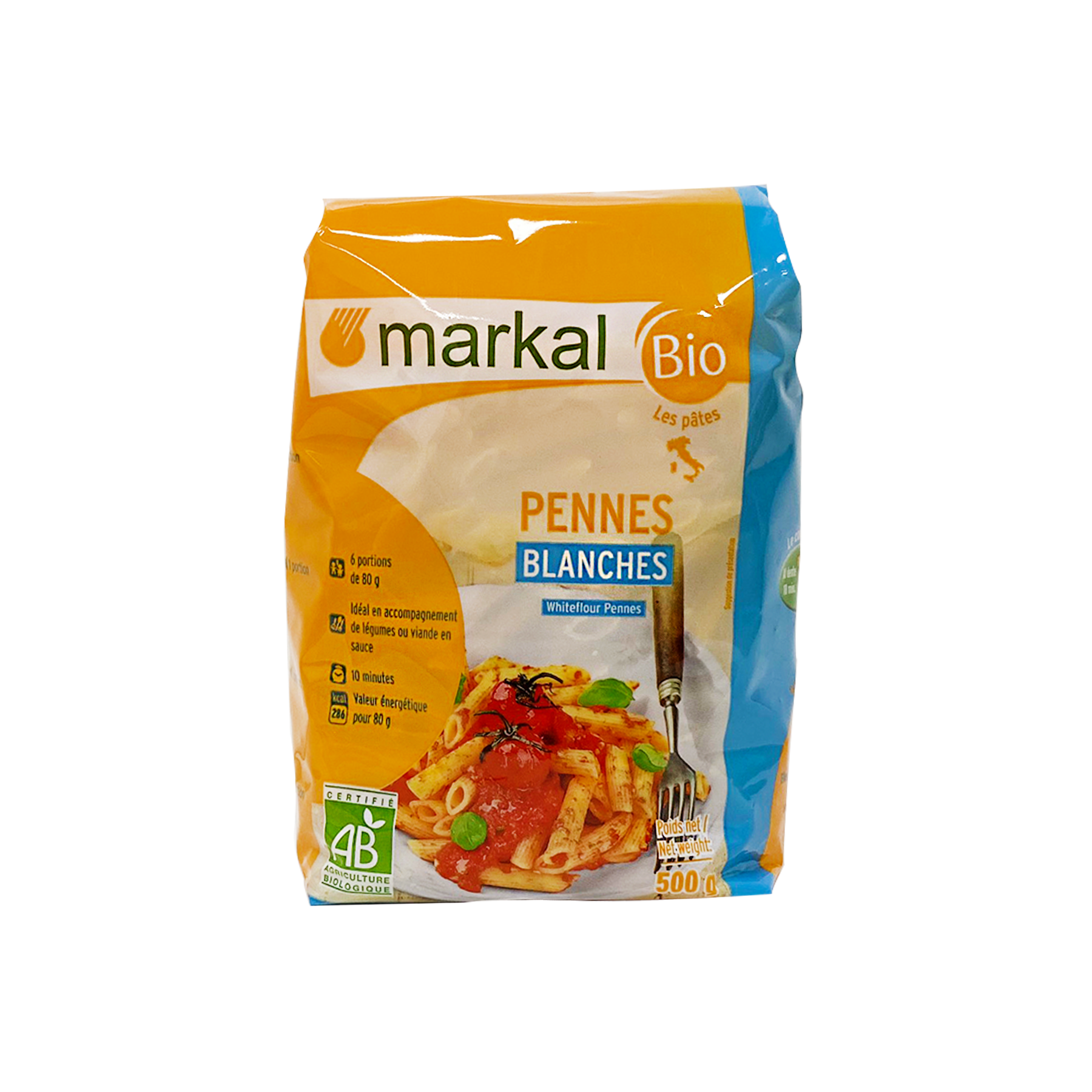 Mì ống penne trắng hữu cơ Markal 500g