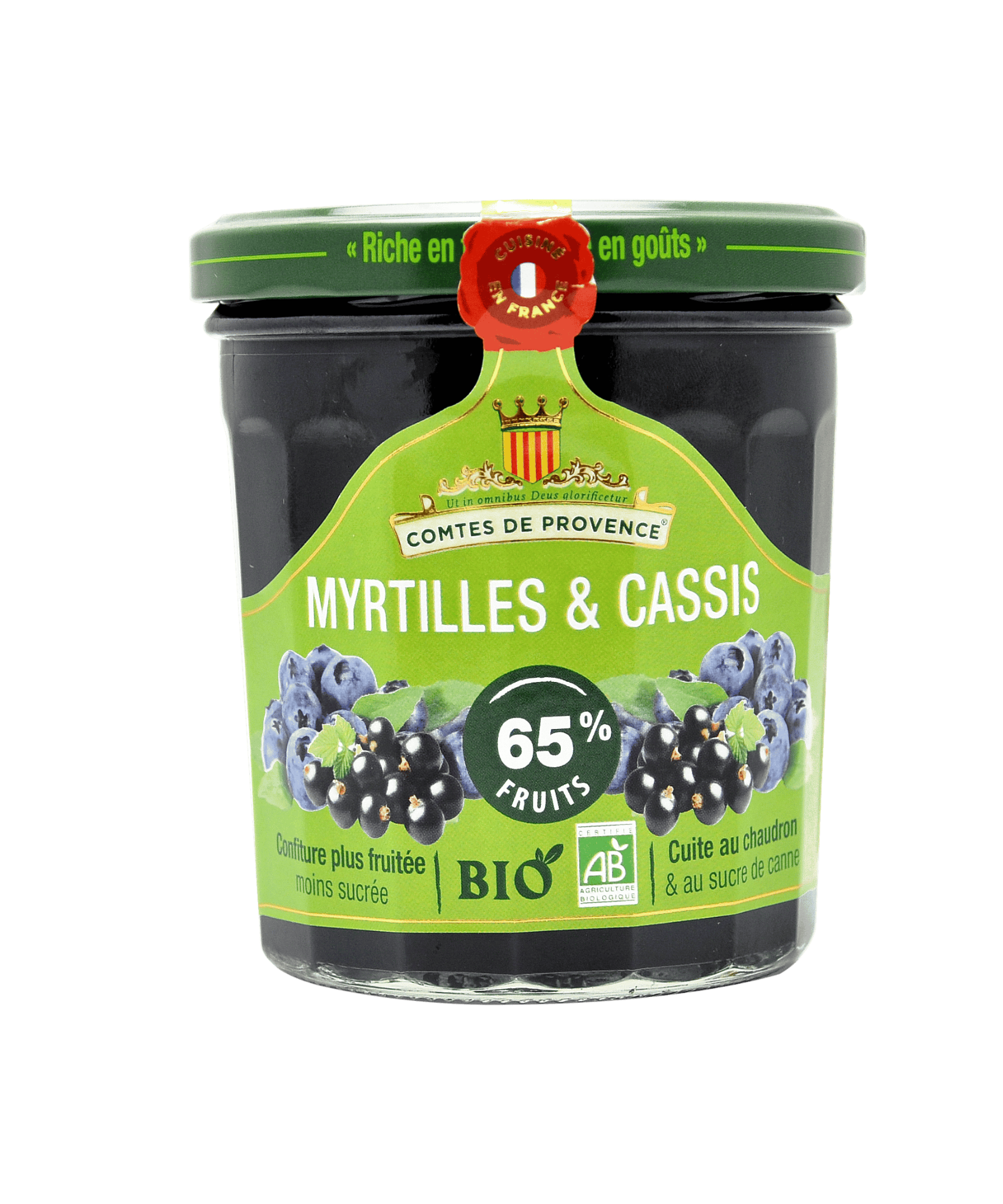 Mứt việt quất, lý chua đen hữu cơ Comtes de Provence 350g