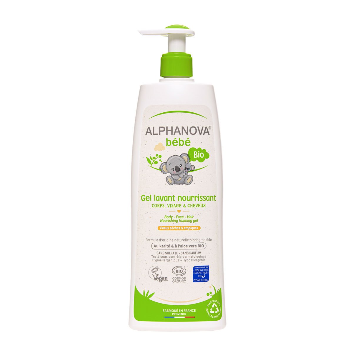 Sữa tắm gội hữu cơ cho bé không sulfate Alphanova Bebe 500ml