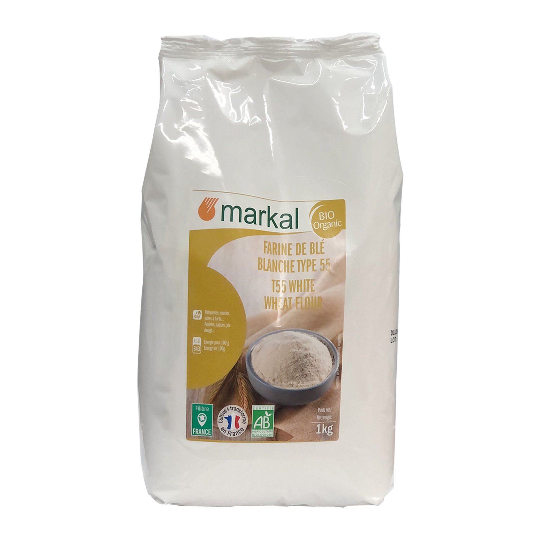 Bột mì trắng đa dụng hữu cơ T55 Markal 1kg(12T)