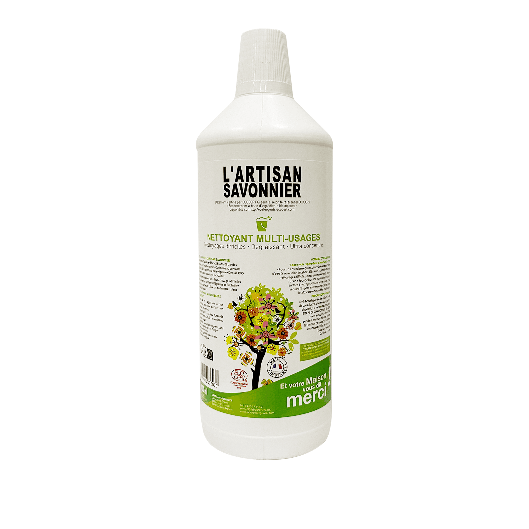 Tẩy rửa đa năng hữu cơ nhiều bề mặt Artisan Savonnier 1L