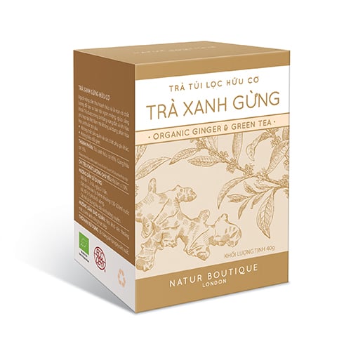 Trà xanh gừng hữu cơ Fito 20 túi lọc