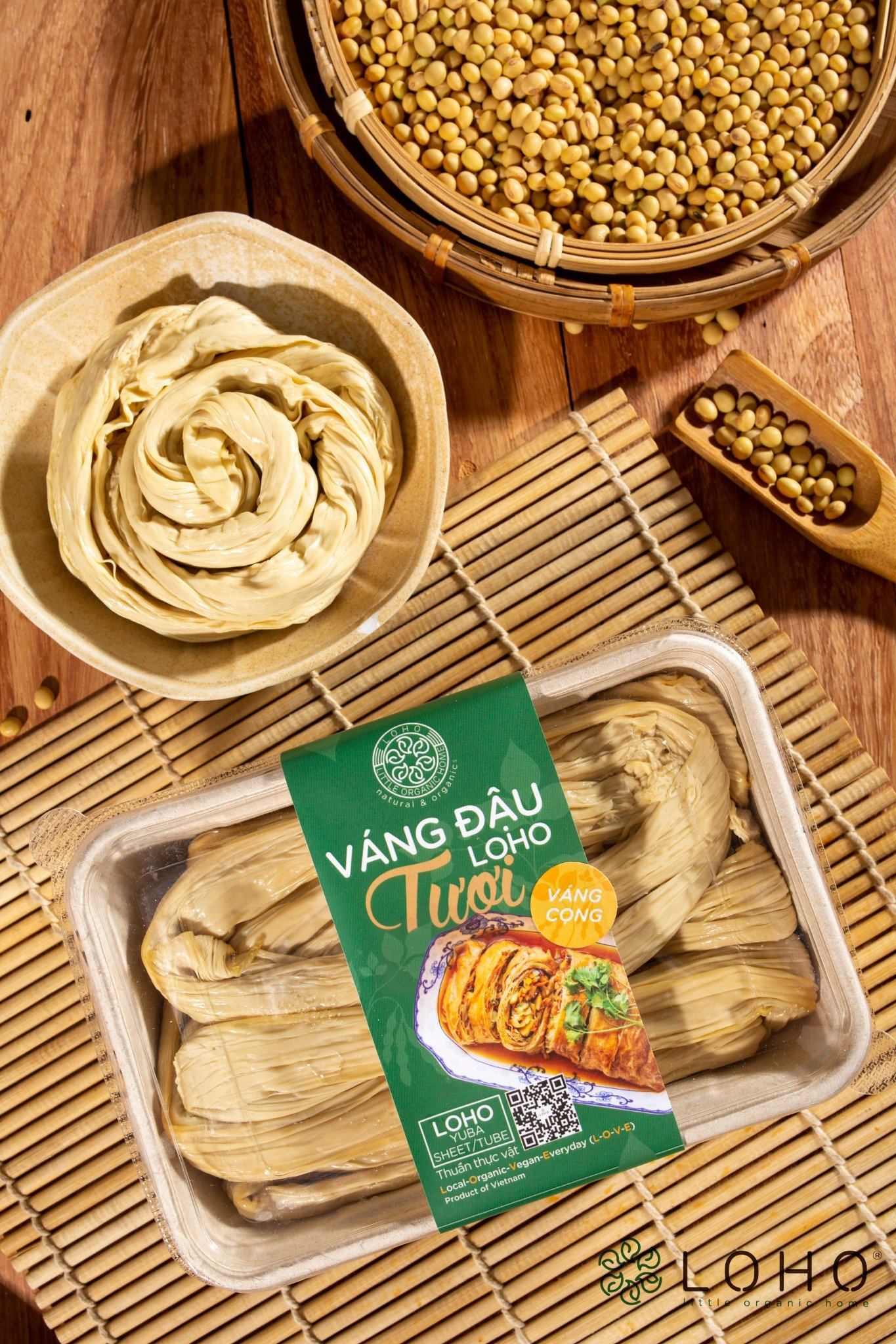 Váng đậu tươi cọng non-gmo Loho 400g